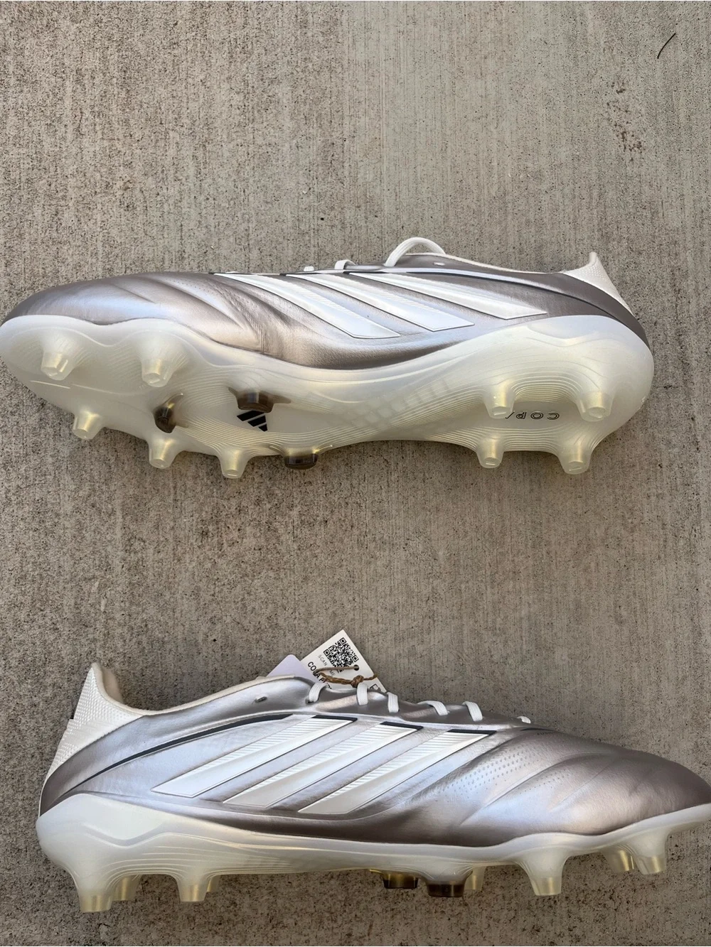 Adidas Copa Pure IV Elite FG Silver Soccer Cleats (JS4243) Men’s Size 11.5